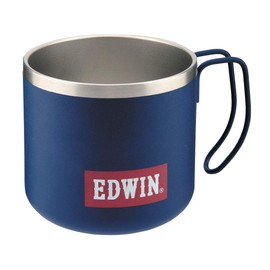 Captain Stag UY-8508 CS x EDWIN Mug, Cup, Double Stainless Steel, Vacuum Insulated, Hot / Cold Retention, 11.8 fl oz (350 ml)