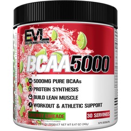 Evlution Evlution Nutrition BCAA5000 Powder - EVL BCAA Powder to Support Muscle Protein Synthesis & Building Lean Muscle - 5G BCAAs for Workout and Athletic Support - 30 Servings - Cherry Limeade
