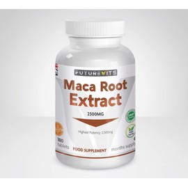 Maca Root Capsules 2500mg 180 Vegetarian and Vegan Tablets - 6 Month Supply Made in UK Futurevits