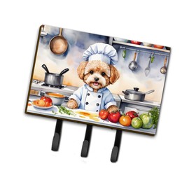 Caroline's Treasures Maltipoo The Chef Leash or Key Holder Wall Hooks, Key Hooks Holder, Coat Rack Wall Mount, Coat Hooks, Hooks for Hanging Keys, Towels, Aprons, Leashes