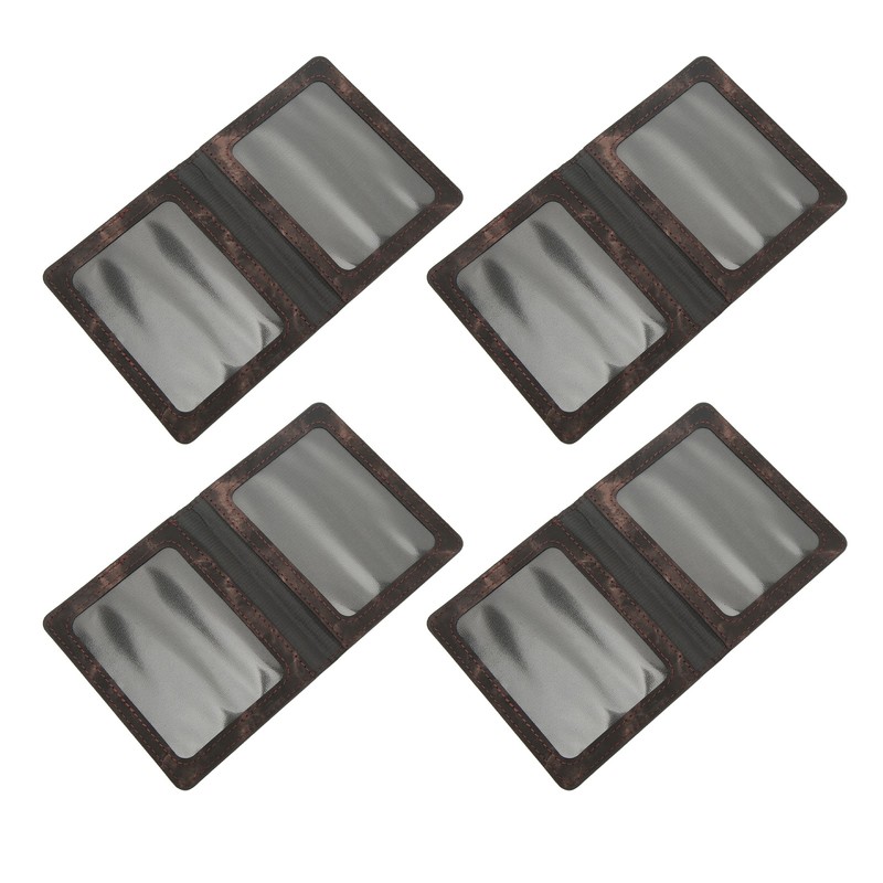 4pcs Vaccination Certificate Holder Marbling Waterproof PU Leather Vaccine Card