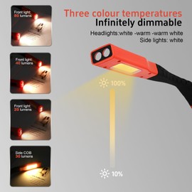 KACASHIP Neck Reading Light Orange LED Brightness Rechargeable 10-80Hrs Bendable Book Lamp for Reading in Bed Knitting Camping Repairing Reading Lovers Gifts