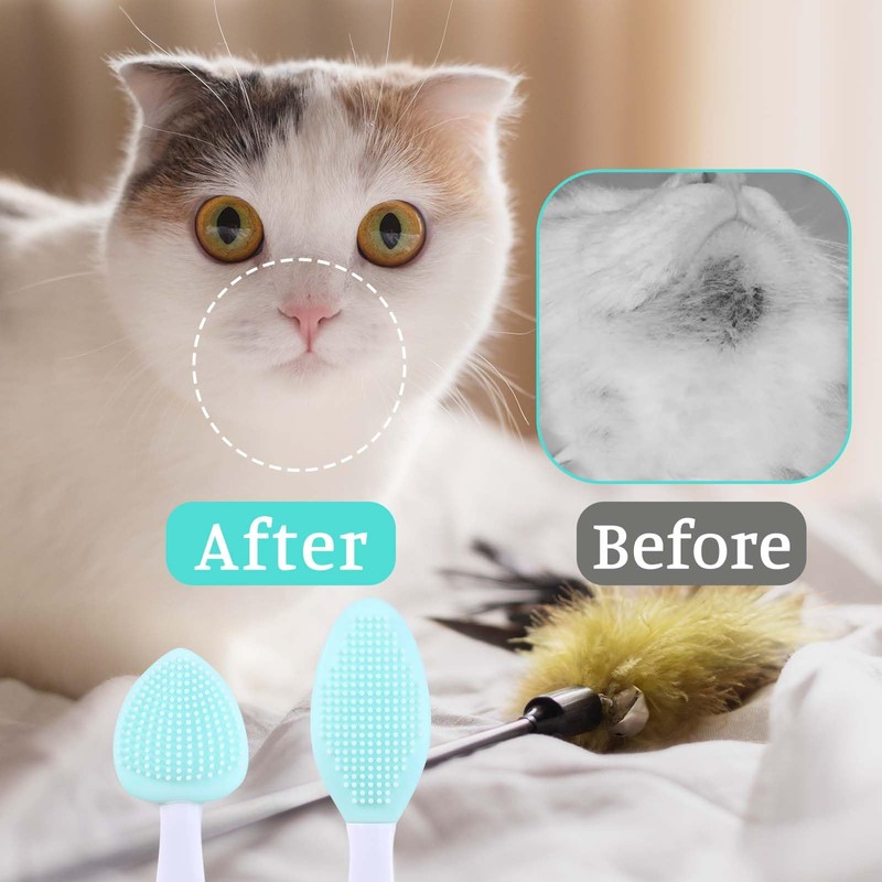 JJUNW 4Pcs Cat Acne Brush Set, Chin Treatment, Black Seed
