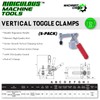 (5-Pack) 225LB U-BAR DOUBLE FLG BASE VERTICAL/HORIZONTAL HOLD-DOWN CLAMP