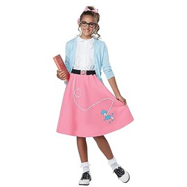 California Costumes Girls 50'S Poodle Skirt Child Costume, Pink