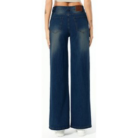 Straight Leg Jeans for Women,High Waisted Wide Leg Loose Microelastic Wide Leg Denim Pants