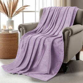 Utopia Bedding Lilac Fleece Blanket Throw Size Lightweight Fuzzy Soft Anti-Static Microfiber Bed Blanket (60x50 Inch)