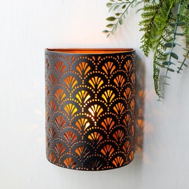 JHY DESIGN 8''H Battery Powered Lamp Vintage Wall Mount Lamp Metal Wall Sconce Lighting with LED Edison Style Bulb and 6-Hours Timer Wall Decor for Bedroom Living Room Hallway