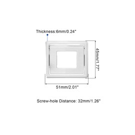 uxcell 2 Pcs Flush Pull Handle, 1.3 Inch Hole Center Hidden Recessed Furniture Grip Cabinets Door Square Pull Ring Handles with Screws for Drawers Cupboard, 2 Inch Length, Silver