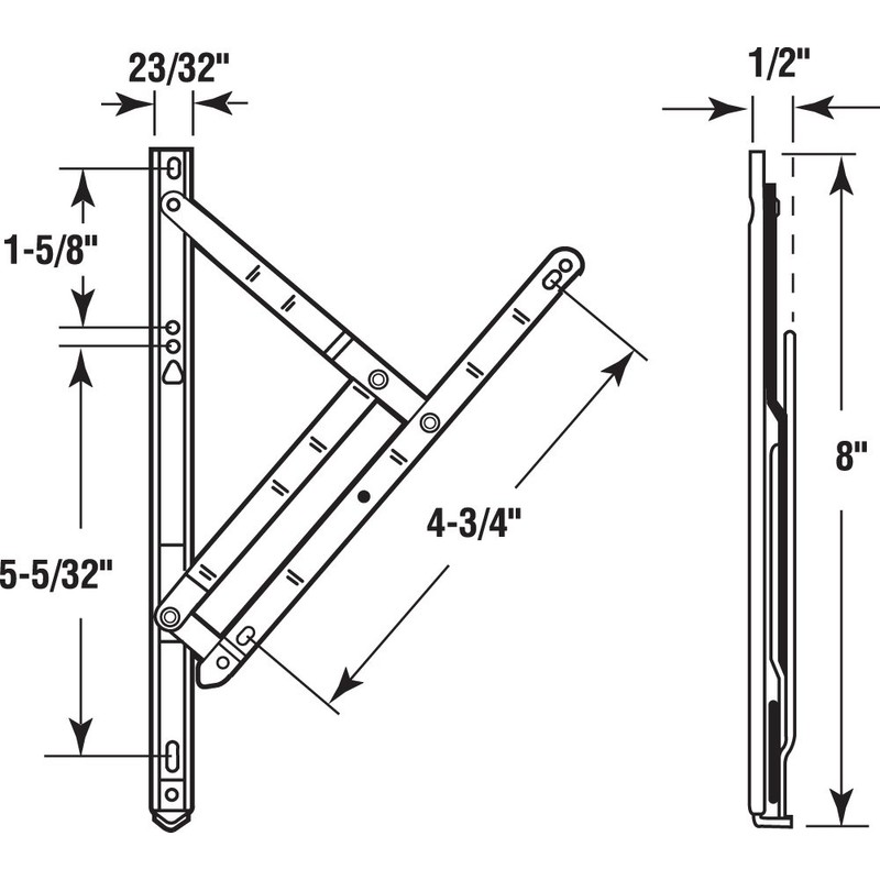 Prime-Line H 3626 8 In., Stainless Steel, 4-Bar Hinge Casement