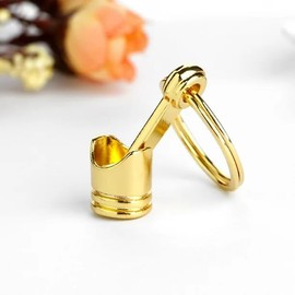 Freedale Car Piston Model Keychain, Silver Alloy Engine Piston Key Chain Ring Keyring Keyfob Auto Automotive Car Gift Keyring (Gold)