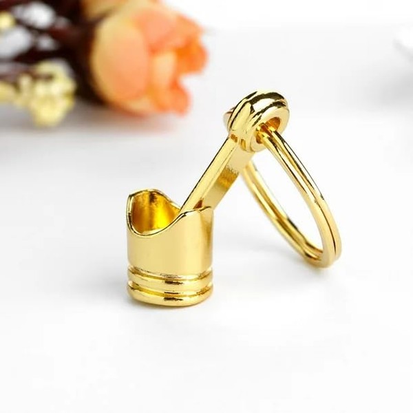 Freedale Car Piston Model Keychain, Silver Alloy Engine Piston Key