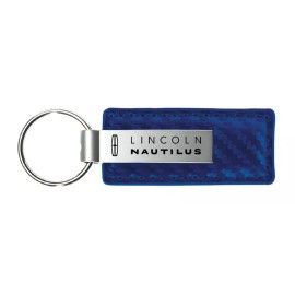 Lincoln Nautilus Carbon Fiber Leather Key Chain (Blue)