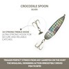 Crocodile Spoon Fishing Lures 3oz, Chrome, 12 Pcs Rigged with