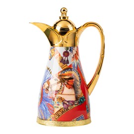 ONECCI 35.5 oz Coffee Thermos Carafe,Vintage Floral Vacuum Insulated Glass Lined Thermos Flask,Hot Water, Tea, Hot Beverage - Keep 12 Hours Hot,24 Hours Cold,Moving and Housewarming Gift（War Horse）