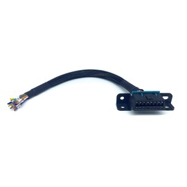 JUTA OBD2 J1962F 16PIN Female to Open Cable Braid Dash Port Pigtail Fixed Wire Harness with Underdash Mount Bracket Replacement Cable - [1ft/30cm]