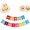Delex Happy Birthday Banner Birthday Bunting with 5 Gold Confetti