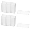 Beufee 2PCS Lipstick Holder, Makeup Brush Holder Wall Mounted Lipstick Holder Lip Gloss Organizer 3 Grid Hanging Transparent Pencil Holder
