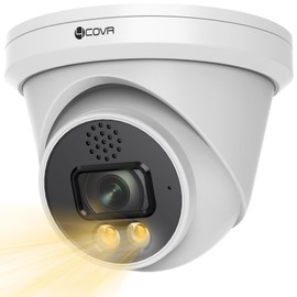 4COVR 5MP PoE Dome Camera with Dual Lights Full-Color Night Vision, Wired Surveillance IP Security Camera Outdoor, Smart AI Human/Vehicle Detection, Two-Way Talk, Up to 256GB microSD Card, LY97KA5MA