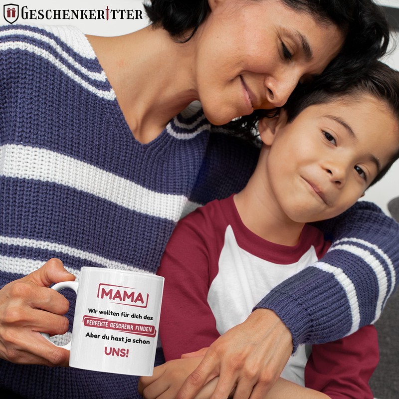Geschenkeritter – Mama Geschenk – Porzellan Tasse Mama Du hast