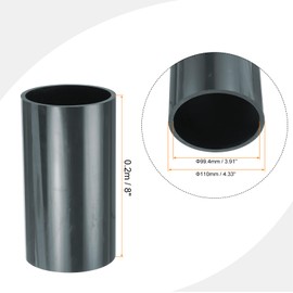 sourcing map 4.3 Inch PVC Rigid Tube Round Pipe Tubing Hardware Tubing 99.4mm ID 110mm OD 20cm/8" Length Dark Grey High Impact for Water Pipe, Crafts