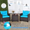 Tangkula 3 Pieces Patio Furniture Set, PE Rattan Wicker 3