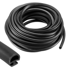PATIKIL Window Weather Stripping Door Seal, 2 Pack 5/16" Wide Bulb Bubble TPE Weatherstrip Seal for 3/16" Slot Door Frame Window (10 m/33 ft, Black)