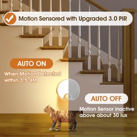 Motion Sensor Light Indoor Rechargeable 3PACK,65 Lumen+3 Modes Sensor Lights Indoor, Just-Stick-it Stairs Lights,Rechargeable Motion Sensor Light Motion Detector Lights for Inside