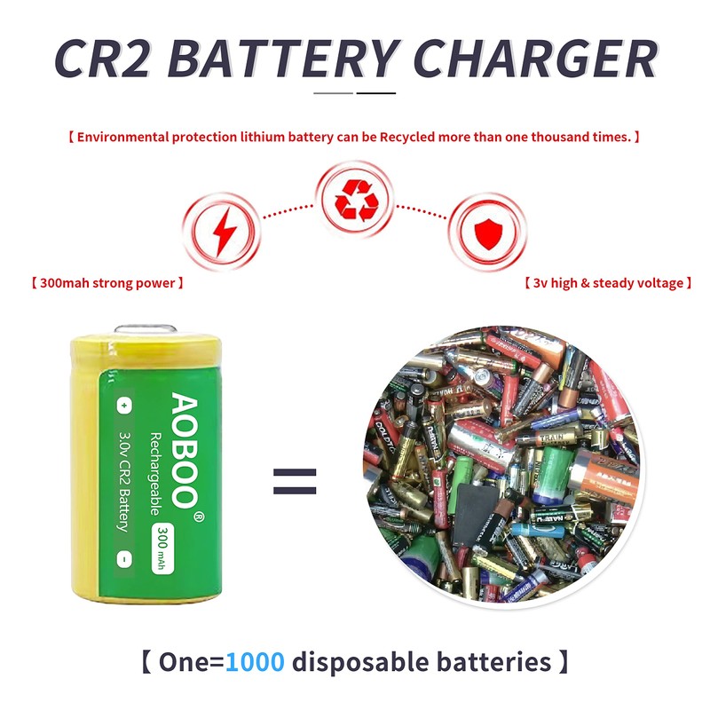 4PCS 3volt 300 mAh CR2 15270 Battery + Chargerl Rapid