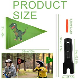 Pack of 6 Bicycle Flags for Children, Double-Sided Bicycle Flag, Suitable for Outdoor Cycling