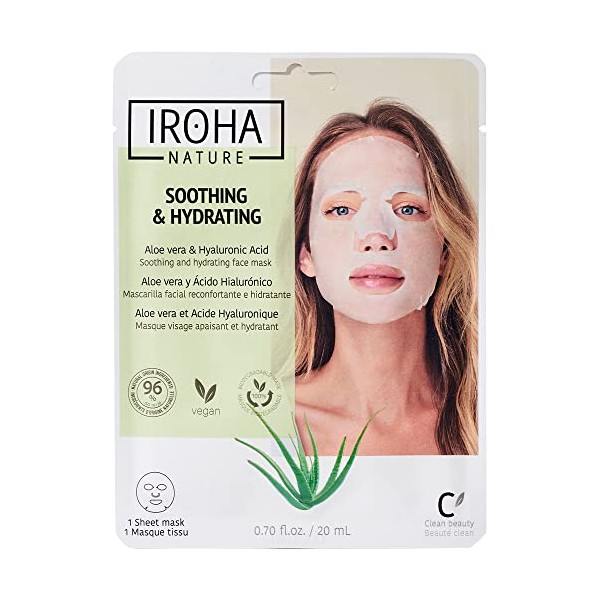 Iroha Gesichtsmaske Aloe Vera, Green Tea und Ginseng, (23 ml)