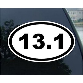 World Design 13.1 Marathon Euro Oval Car Decal/Sticker - Black & White