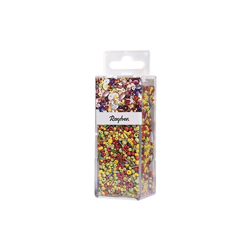 Rayher Mix Sequins, Glass Beads Multi-Colour, 12.9 x 4.4 x