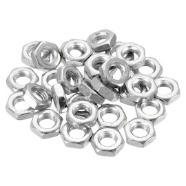 PATIKIL 30pcs M7 x 1.0 Steel Hex Nuts Metric Thread Zinc Plated Hardware Nut Screw Bolt Fastener 4mm Height