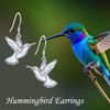 DAYLINLOVE Hummingbird Earrings White Opal 925 Sterling Silver Bird Dangle