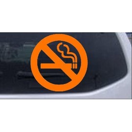 Orange 8in X 8.0in -- No Smoking Car Window Wall Laptop Decal Sticker