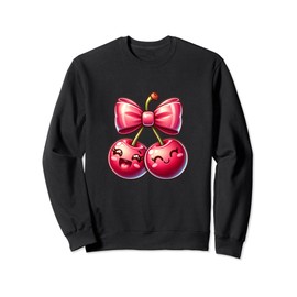 Coquette Bows with cherries Cute Coquette girl Sweatshirt