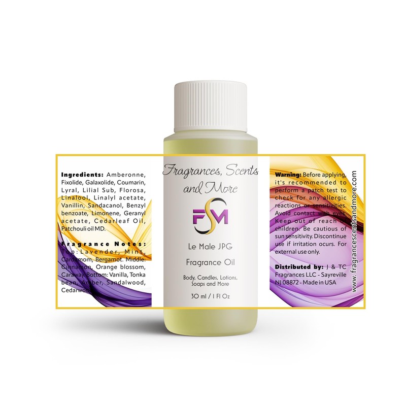Le Male JPG Fragrance Oil - 1 Fl Oz Plastic