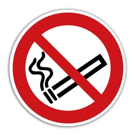 Sticker Smoking No Smoking No Smoking UV Protection Outdoor Pack of 5 Diameter 7