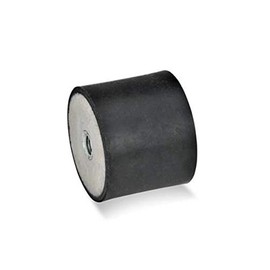 Rubber buffer, 2 internal threads, diameter 30 mm, height 40 mm, M8, hardness 55