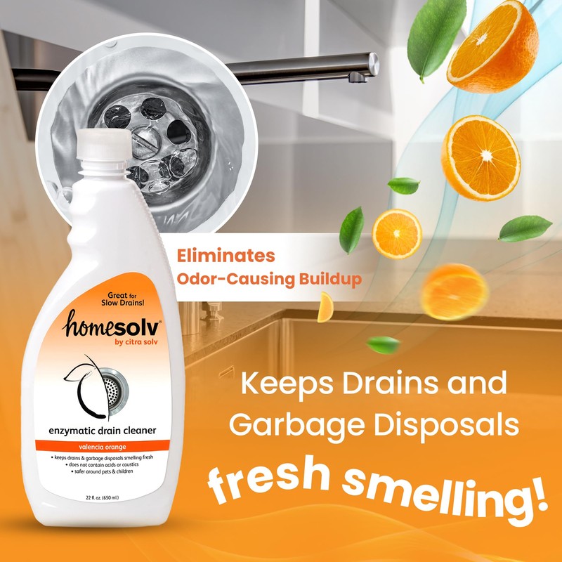 Homesolv Enzyme Drain Cleaner and Deodorizer - Breaks Down Grease