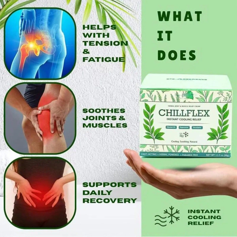 Crema Para Aliviar El Dolor Articular Chillflex Enfriamiento