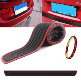 Car Rear Bumper Protector Universal Rear Bumper Guard Rubber Scratch-Resistant Trunk Door Entry Guards for SUV Cars Exterior Accessories, Black and Red (35.8Inch) (Black and Red)