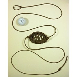 Netted Golf Ball Thrower Paracord Shepherd Sling Handmade by David The Shepherd (Coyote Brown)