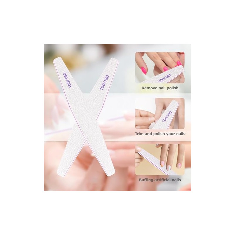 20 Pieces Nail Files Professional Nail File Double Sided Reusable