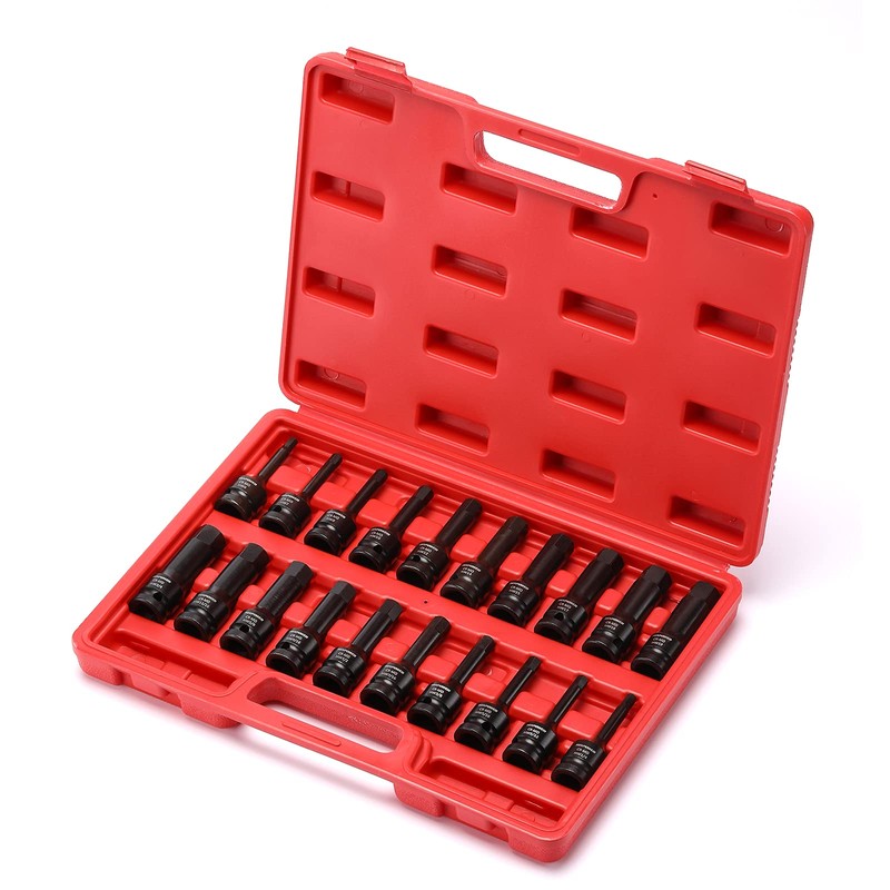 MIXPOWER 1/2" Drive Master Impact Hex Bit Set, Hex Driver,