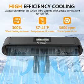 hygger Aquarium Chiller Fan, Auto Temperature Control Aquarium Cooling Fan with Adjustable Temperature and 3 Wind Speed, Quiet Fish Tank Cooler