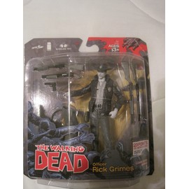 McFarlane Toys The Walking Dead COMIC Series 1 Exclusive Action Figure Officer Rick Grimes Black White Variant