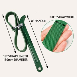 9" Belt Strap Wrench, Adjustable Strap Oil Filter Strap Opener Wrench with Metal Handle & 18" Coated Nylon Strap, Versatile Oil Filter Removal Tool for Jar Opener, Water Filter, Plumbing, Faucet