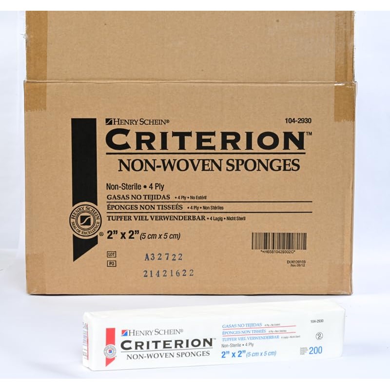 Henry Schein Rayon/Polyester Blend Non-Woven Sponges, 2 in x 2
